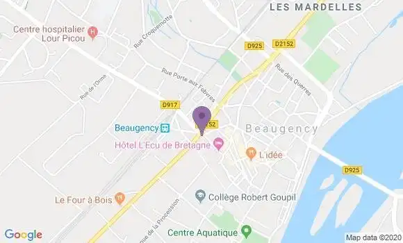 Localisation BNP Paribas Agence de Beaugency