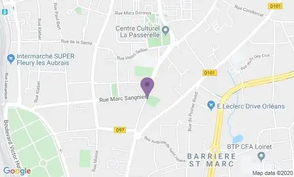 Localisation BNP Paribas Agence de Fleury les Aubrais