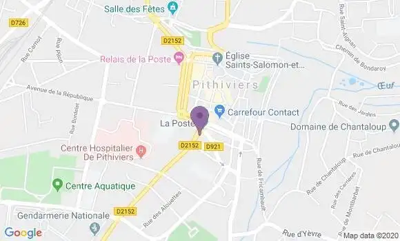 Localisation BNP Paribas Agence de Pithiviers