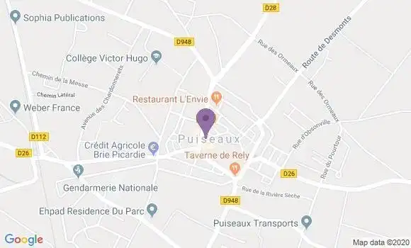 Localisation BNP Paribas Agence de Puiseaux