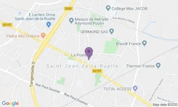 Localisation BNP Paribas Agence de Saint Jean de la Ruelle
