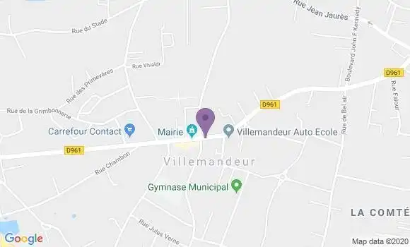 Localisation BNP Paribas Agence de Villemandeur