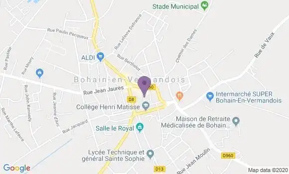 Localisation Société Générale Agence de Bohain en Vermandois