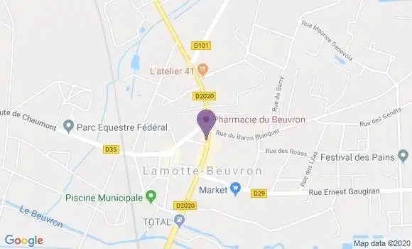 Localisation BNP Paribas Agence de Lamotte Beuvron
