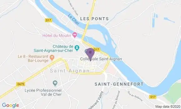 Localisation BNP Paribas Agence de Saint Aignan sur Cher
