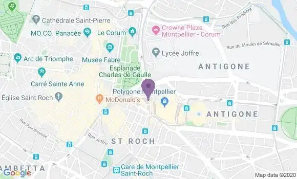 Localisation LCL Agence de Montpellier Triangle