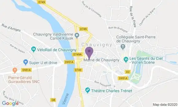 Localisation BNP Paribas Agence de Chauvigny