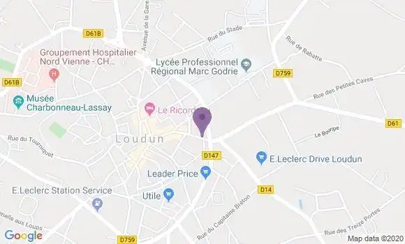Localisation BNP Paribas Agence de Loudun