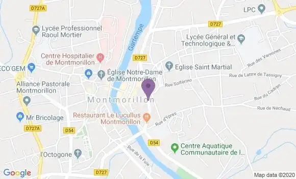 Localisation BNP Paribas Agence de Montmorillon