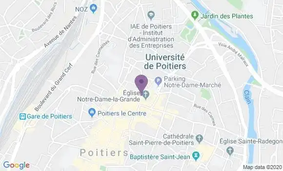 Localisation BNP Paribas Agence de Poitiers Notre Dame