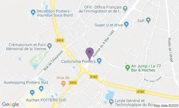 Localisation BNP Paribas Agence de Poitiers Sud