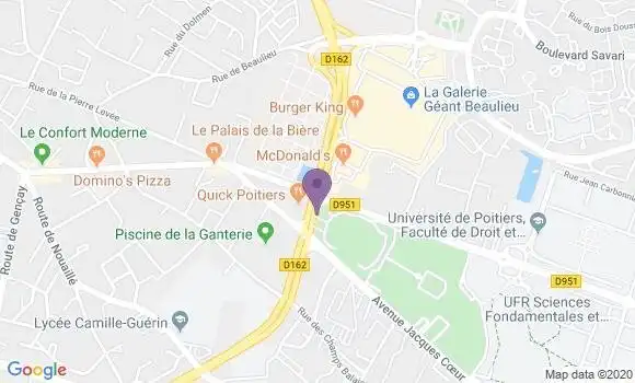 Localisation BNP Paribas Agence de Poitiers Université