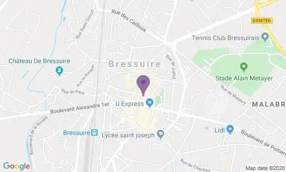 Localisation BNP Paribas Agence de Bressuire
