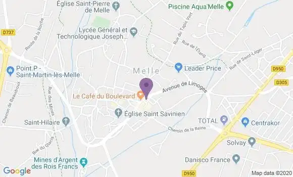 Localisation BNP Paribas Agence de Melle