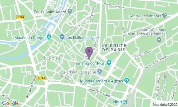 Localisation BNP Paribas Agence de Niort