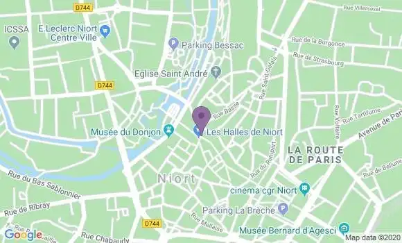 Localisation BNP Paribas Agence de Niort les Halles