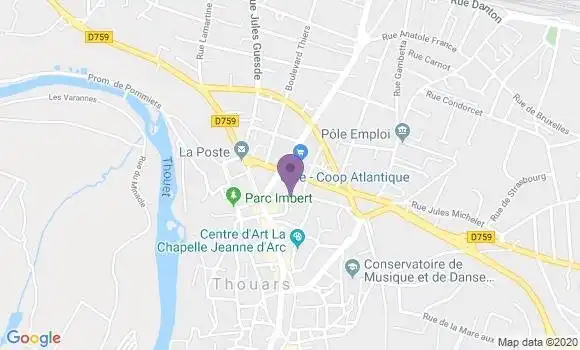 Localisation BNP Paribas Agence de Thouars