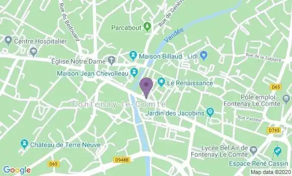 Localisation BNP Paribas Agence de Fontenay le Comte