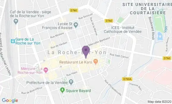 Localisation BNP Paribas Agence de La Roche sur Yon