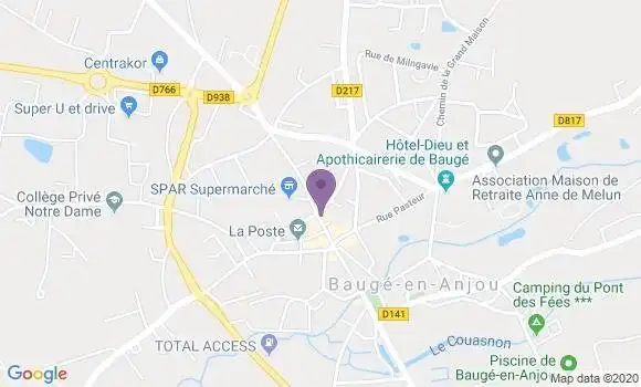 Localisation BNP Paribas Agence de Bauge