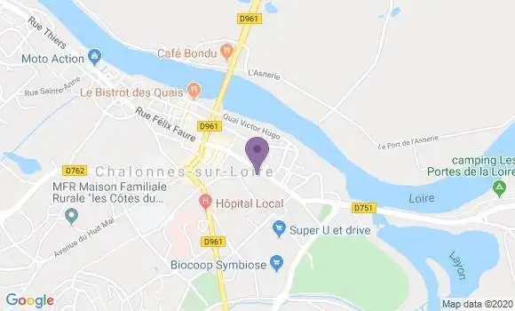 Localisation BNP Paribas Agence de Châlonnes sur Loire