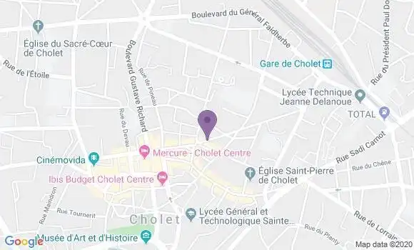 Localisation BNP Paribas Agence de Cholet