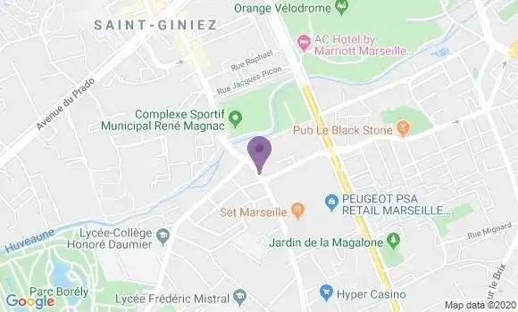 Localisation LCL Agence de Marseille Saint Giniez