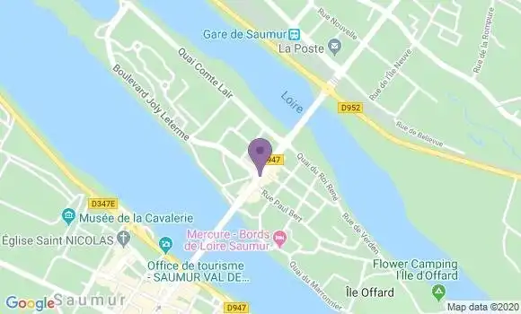 Localisation BNP Paribas Agence de Saumur en l