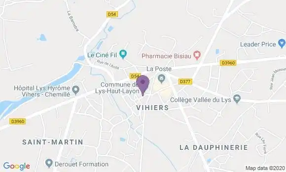 Localisation BNP Paribas Agence de Vihiers