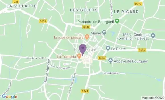 Localisation BNP Paribas Agence de Bourgueil
