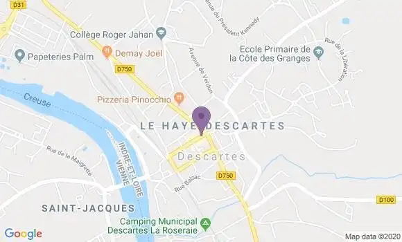 Localisation BNP Paribas Agence de Descartes