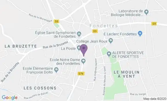 Localisation BNP Paribas Agence de Fondettes