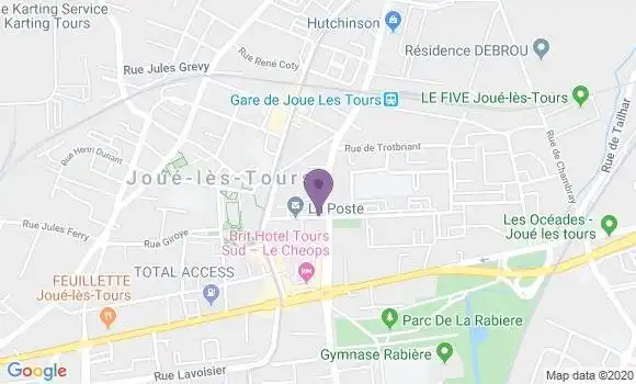 Localisation BNP Paribas Agence de Joué lès Tours