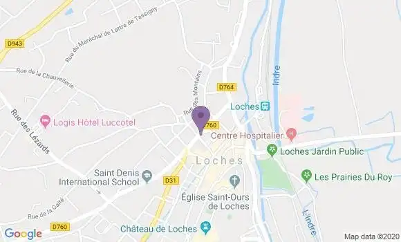 Localisation BNP Paribas Agence de Loches