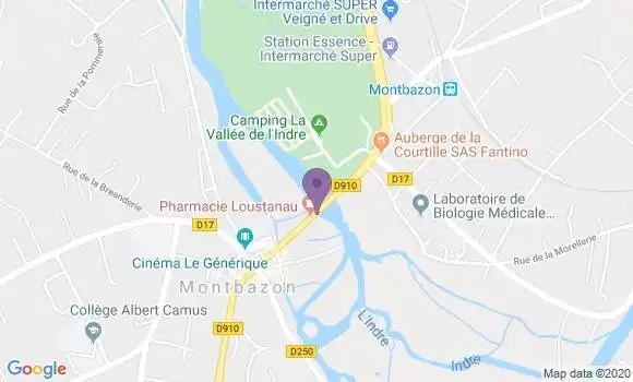 Localisation BNP Paribas Agence de Montbazon
