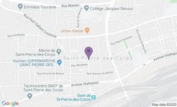 Localisation BNP Paribas Agence de Saint Pierre des Corps