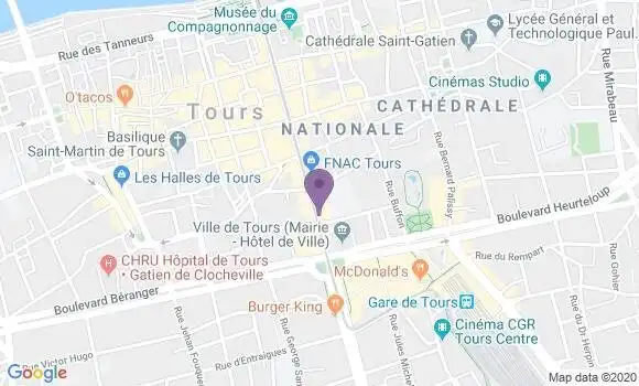 Localisation BNP Paribas Agence de Tours