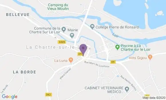 Localisation BNP Paribas Agence de La Chartre sur le Loir