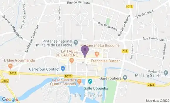 Localisation BNP Paribas Agence de La Flèche