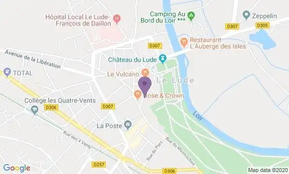 Localisation BNP Paribas Agence de Le Lude