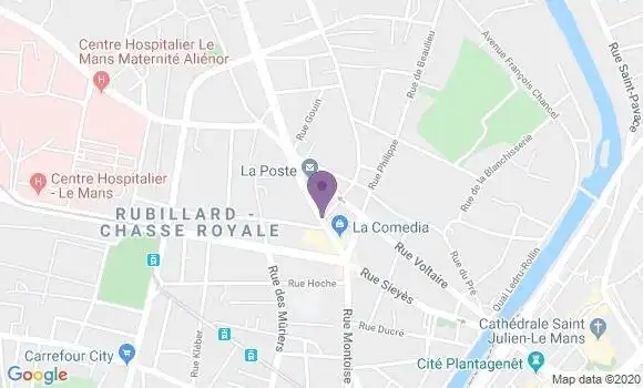 Localisation BNP Paribas Agence de Le Mans Chasse Royale