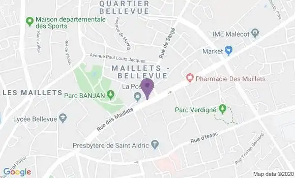 Localisation BNP Paribas Agence de Le Mans les Maillets