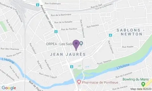 Localisation BNP Paribas Agence de Le Mans les Sablons