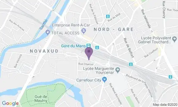 Localisation BNP Paribas Agence de Le Mans Novaxis