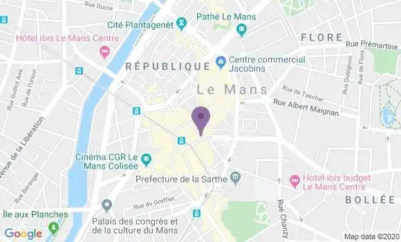 Localisation BNP Paribas Agence de Le Mans République