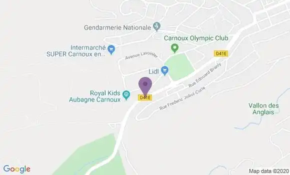 Localisation Société Générale Agence de Carnoux en Provence