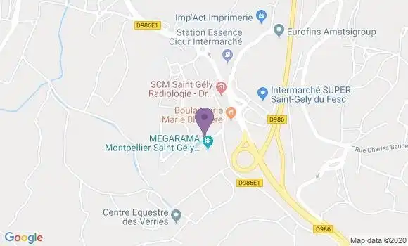 Localisation LCL Agence de Saint Gély du Fesc
