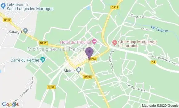 Localisation BNP Paribas Agence de Mortagne au Perche