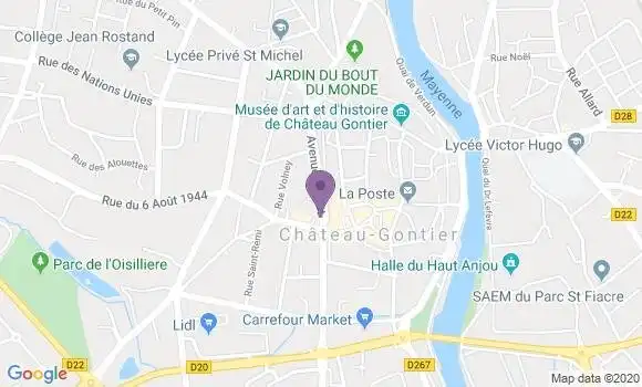 Localisation BNP Paribas Agence de Château Gontier