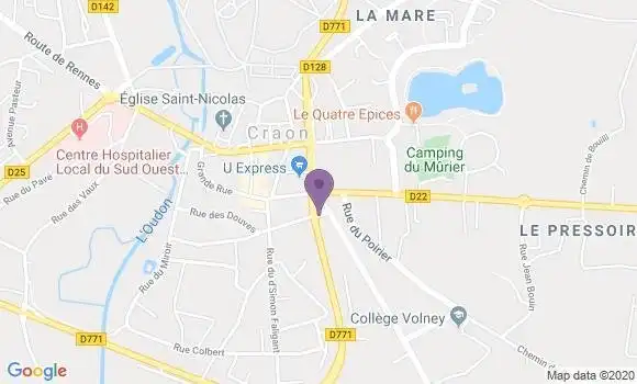 Localisation BNP Paribas Agence de Craon